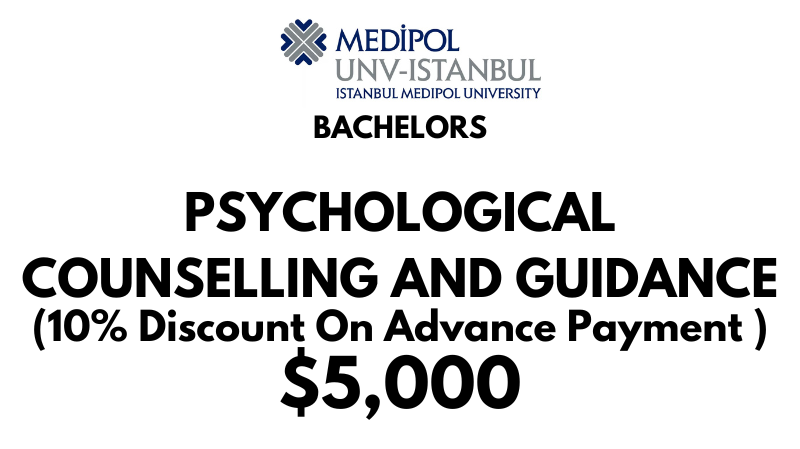 Bachelors of Arts (BA) in Psychological Counselling and Guidance at Istanbul Medipol University: Tuition Fee: $5.000/year (After Scholarship)
