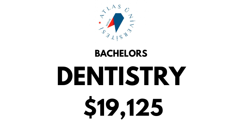 Bachelor of Dentistry (BDS) at Atlas University: Tuition Fee: $19.125/year
