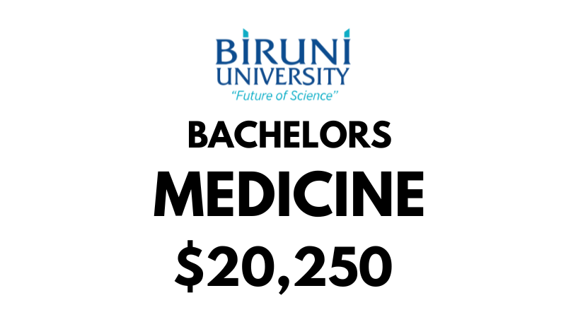 Bachelor of Medicine (MD) at Biruni University: Tuition Fee: $20,250/year