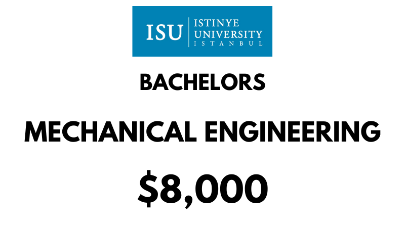 Bachelor of Mechanical Engineering at Istinye University: Tuition Fee: $8,000/year