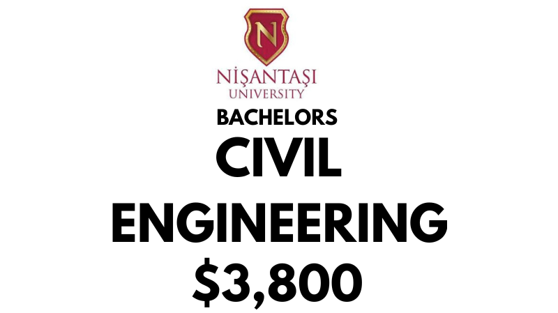Bachelors in Science (BSc) in Civil Engineering at Nisantasi University: Tuition Fee: $3,800/year (After Scholarship)