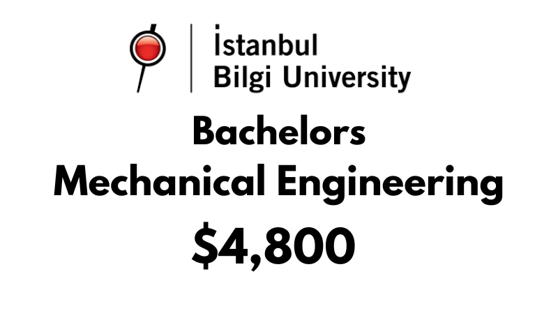 Bachelors of Science (BSc) in Mechanical Engineering at Istanbul Bilgi University: $4,800/year (After Scholarship)