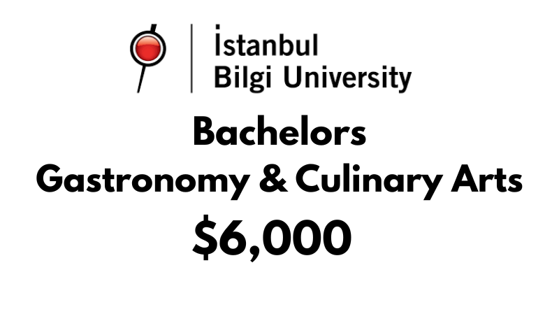 Bachelors of Arts (BA) in Gastronomy and Culinary Arts at Istanbul Bilgi University: $6,000/year (After Scholarship)
