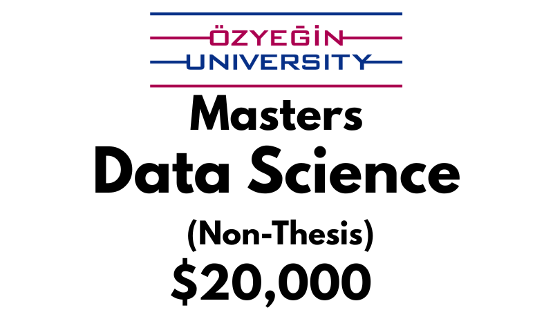 Masters of Science in Data Science (Non Thesis) at Ozyegin University: Tuition Fee: $20,000 entire program