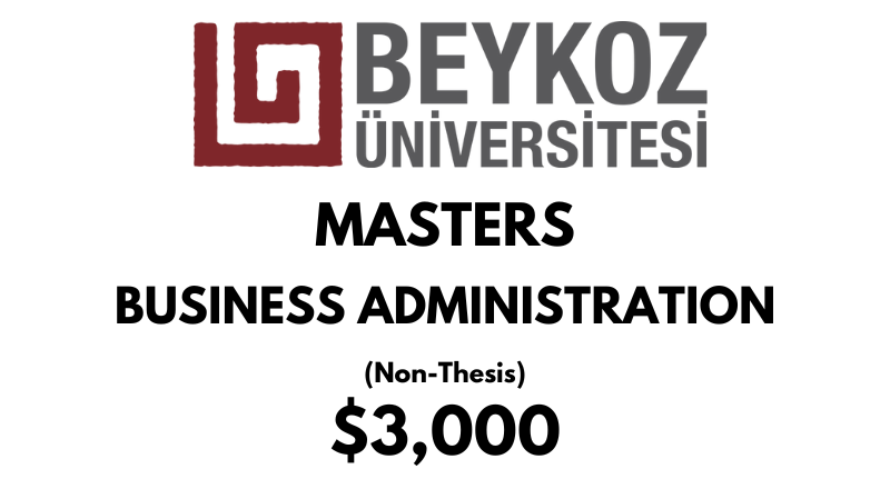 Master in Business Administration MBA (Non-Thesis) at Beykoz University: Tuition: $3,000 USD Entire Program (After Scholarship)