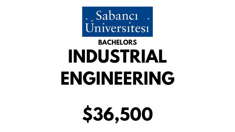 Bachelors of Science (BSc) in Industrial Engineering at Sabanci University: $36,500/year (Scholarship Available)