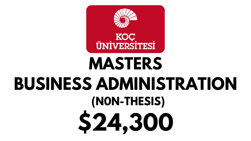 Master of Business Administration (MBA) Non-Thesis at Koc University: Tuition Fee: $24,300/year (Scholarship Available)