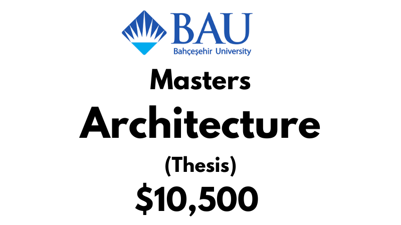 Masters of Architecture (Thesis) at Bahcesehir University Tuition Fee: $10,500 USD Entire Program (After Scholarship)