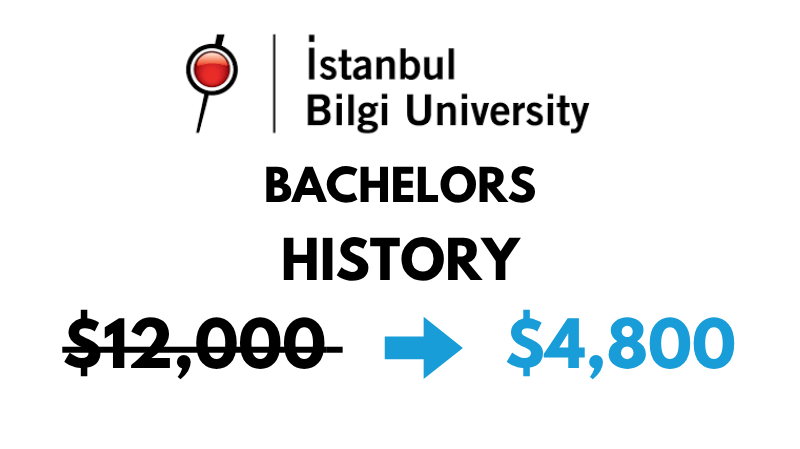 Bachelor of Arts (BA) in History at Istanbul Bilgi University: $4,800/year (After Scholarship)