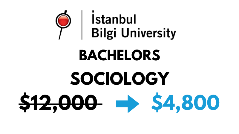 Bachelor of Arts (BA) in Sociology at Istanbul Bilgi University: $4,800/year (After Scholarship)