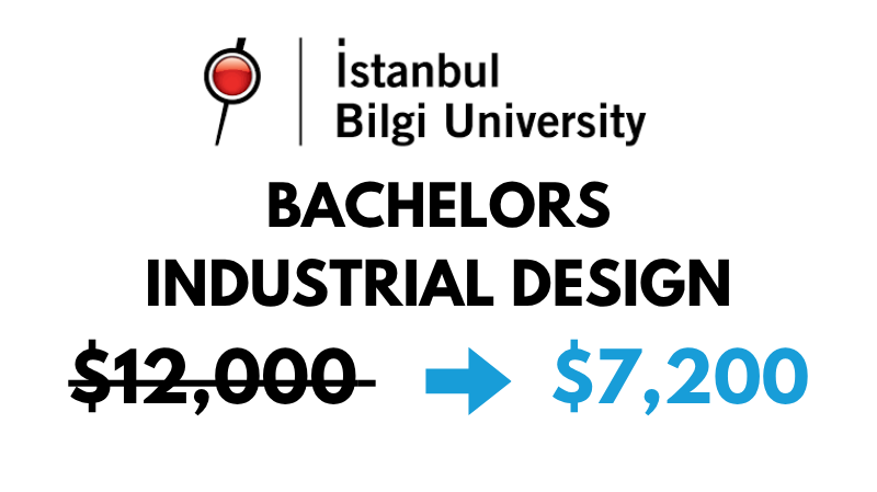 Bachelor of Arts (BA) in Industrial Design at Istanbul Bilgi University: $7,200/year (After Scholarship)