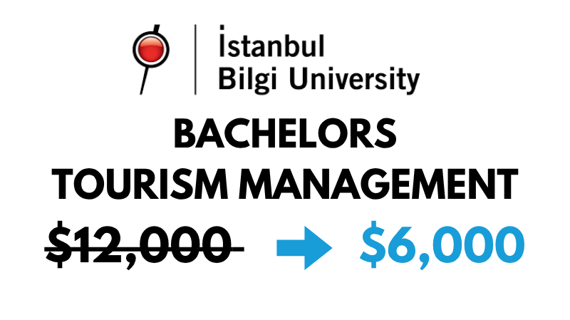 Bachelor of Arts (BA) in Tourism Management at Istanbul Bilgi University: $6,000/year (After Scholarship)