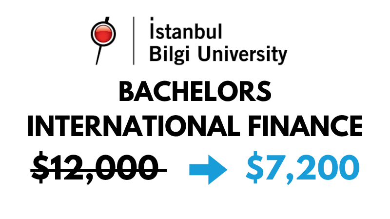 Bachelor of Arts (BA) in International Finance at Istanbul Bilgi University: $7,200/year (After Scholarship)
