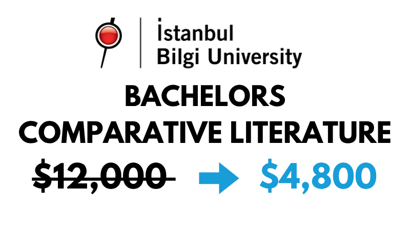 Bachelors of Arts (BA) in Comparative Literature at Istanbul Bilgi University: $4,800/year (After Scholarship)