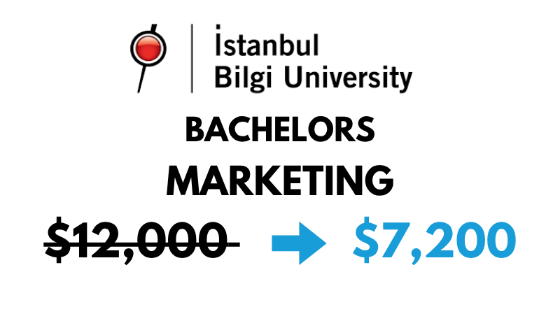 Bachelor of Arts (BA) in Marketing at Istanbul Bilgi University: $7,200/year (After Scholarship)