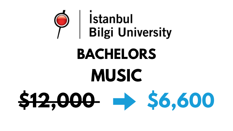 Bachelor of Arts (BA) in Music at Istanbul Bilgi University: $6,600/year (After Scholarship)