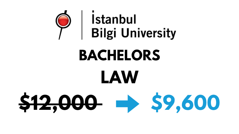 Bachelor of Law at Istanbul Bilgi University: $9,600/year (After Scholarship)