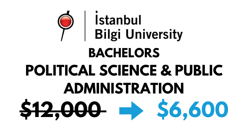 Bachelor of Arts (BA) in Political Science & Public Administration at Istanbul Bilgi University: $6,600/year (After Scholarship)