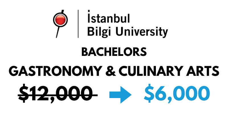 Bachelor of Arts (BA) in Gastronomy and Culinary Arts at Istanbul Bilgi University: $6,000/year (After Scholarship)