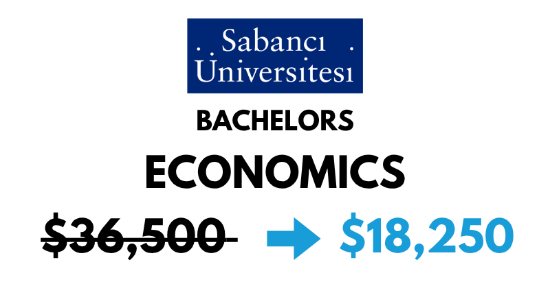 Bachelors of Arts (BA) in Economics at Sabanci University: $18,250/Year (After Scholarship)