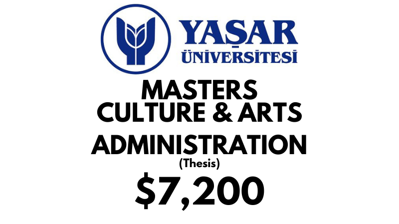 Master of Arts - Culture & Arts Administration (Thesis) at Yasar University: Tuition Fee: $7.200 Full Program (Scholarship Available)