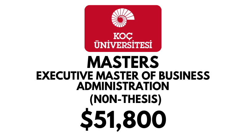 Executive Master of Business Administration Program Non-Thesis at Koc University: Tuition Fee: $51,800/year (Scholarship Available)