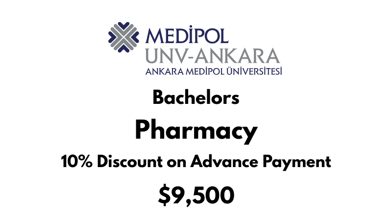 Bachelors in Pharmacy at Ankara Medipol University: Tuition Fee: $9,500/year (After Scholarship)