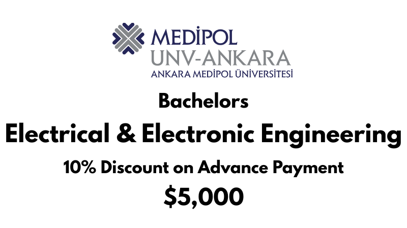 Bachelors of Science (BSc) in Electrical & Electronics Engineering at Ankara Medipol University: Tuition Fee: $5,000/year (After Scholarship)