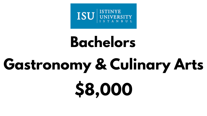 Bachelor of Gastronomy and Culinary Arts at Istinye University: Tuition Fee: $8,000/year (After Scholarship)