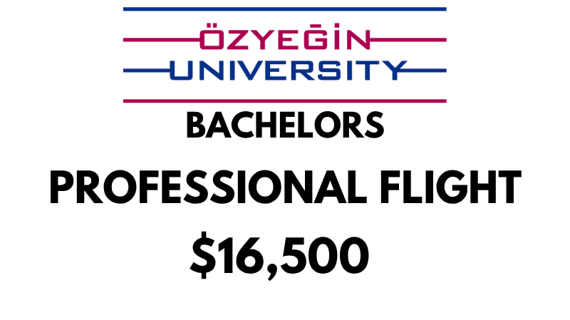 Bachelor of Science (BSc) in Professional Flight Program at Ozyegin University: $16,500/year (Flight training charged separately: €77,000 + VAT)