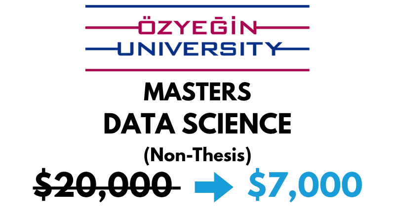 Master of Science (MSc) in Data Science (Non-Thesis) at Ozyegin University: Tuition Fee: $7,000 Entire Program (After Scholarship)