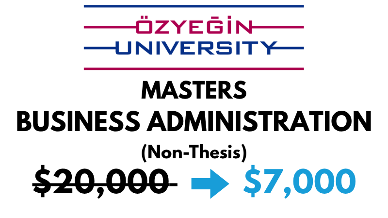 Master of Business Administration MBA (Non-Thesis) at Ozyegin University: Tuition Fee: $7,000 Entire Program (After Scholarship)