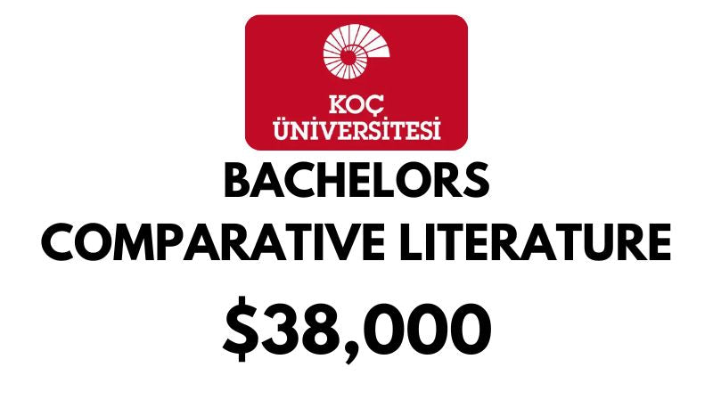 Bachelor of Comparative Literature at Koc University: Tuition Fee: $38,000/year (Scholarship Available)