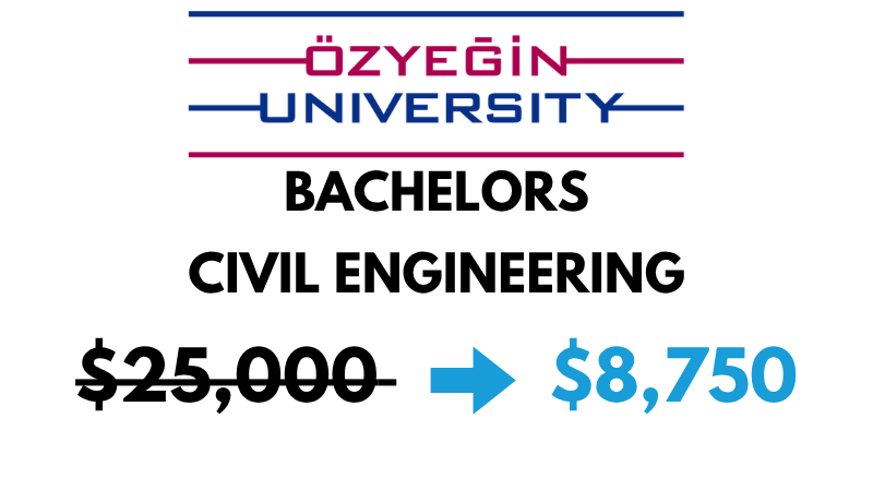 Bachelor of Science (BSc) in Civil Engineering at Ozyegin University: $8,750/year (After Scholarship)