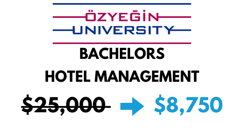 Bachelor of Science (BSc) in Hotel Management at Ozyegin University: $8,750/Year (After Scholarship)
