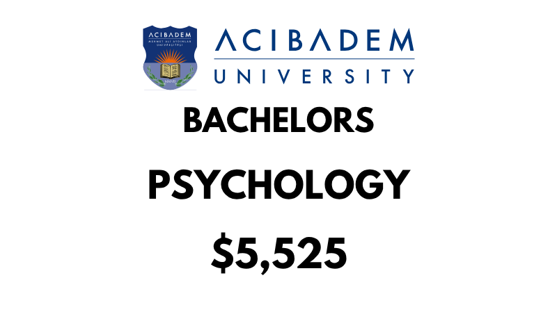 Bachelor of Psychology at Acibadem University: Tuition Fee: $5,525/year (After Scholarship)