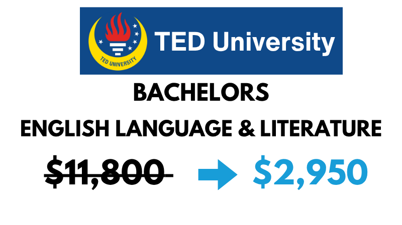 Bachelors of Arts (BA) English Language & Literature at TED University: $2,950/Year (After Scholarship)