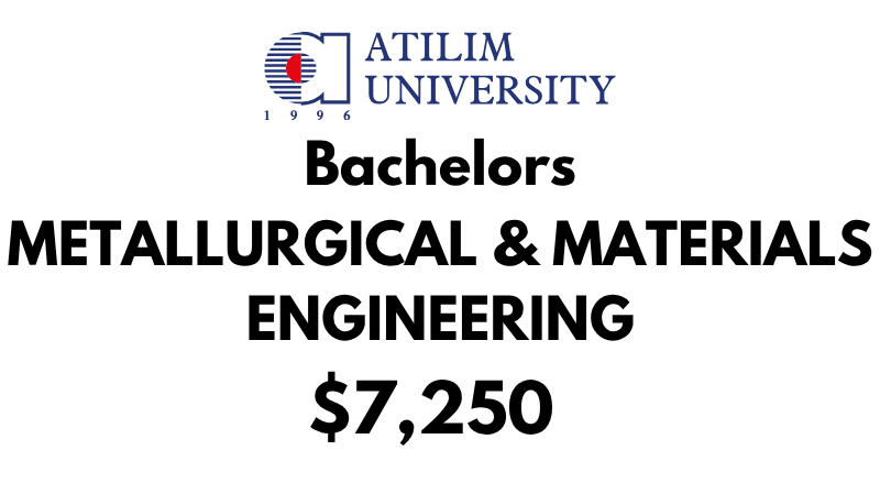 Bachelor of Metallurgical and Materials Engineering  at Atilim University: Tuition Fee: $7,250/year (After Scholarship)