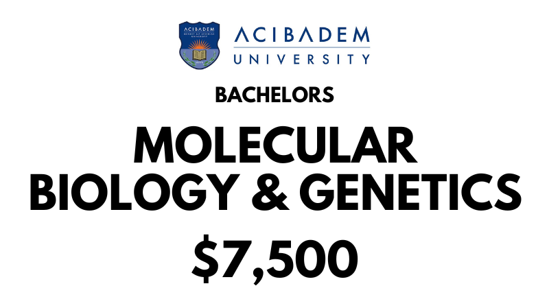 Bachelor of Molecular Biology & Genetics at Acibadem University: Tuition Fee: $7,500/year (After Scholarship)
