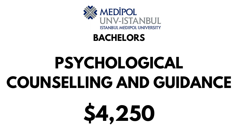 Bachelors of Arts (BA) in Psychological Counselling and Guidance at Istanbul Medipol University: Tuition Fee: $4.250/year (After Scholarship)