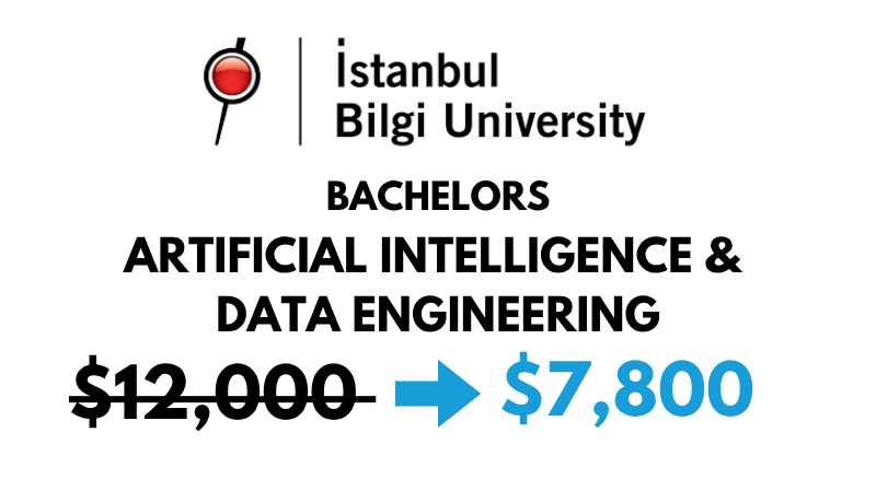 Bachelors of Science (BSc) in Artificial Intelligence and Data Engineering at Istanbul Bilgi University: $7,800/year (After Scholarship)