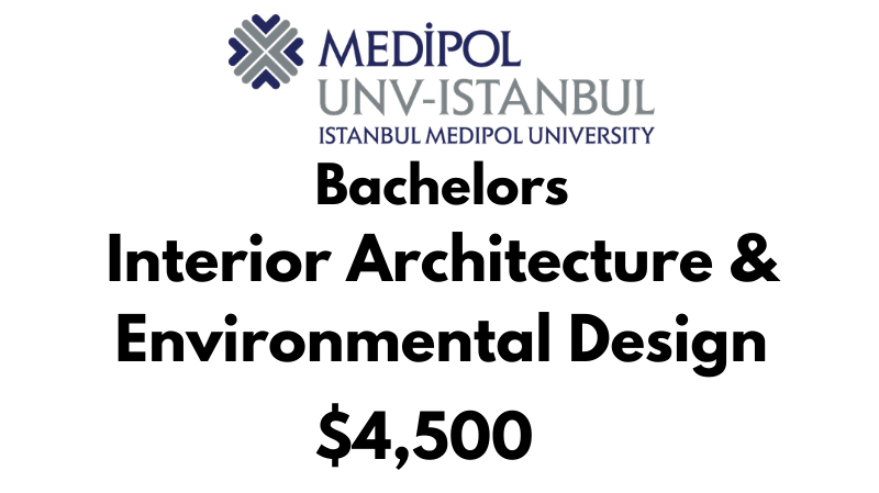 Bachelors of Interior Architecture and Environmental Design at Istanbul Medipol University: Tuition Fee: $4,500/year (Scholarship Available)