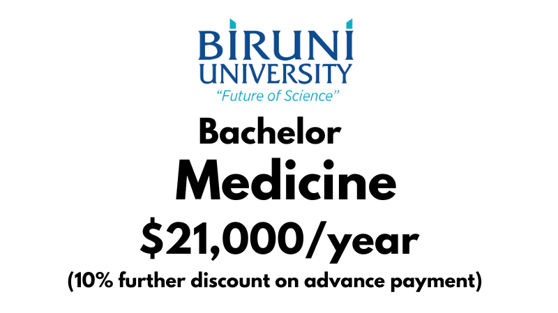 Doctor of Medicine (MD) at Biruni University: Tuition Fee: $21,000/year (After Scholarship)